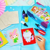 Детский набор для творчества Картина из песка Sand Art 12 в 1 КР-008 песок в бутылках. Изображение №7