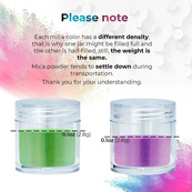 Слюдяной пигментный порошок для творчества MC-004, 36 банок по 2,8 грамма. Изображение №2