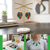 Творческий набор для изготовления украшений "Листья" PG-002A из полимерной глины. Изображение №3