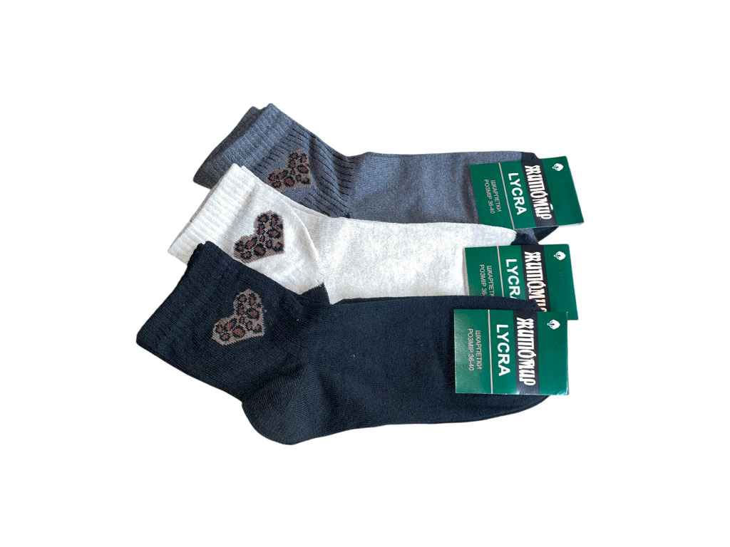 Шкарпетки жін. Леопард сердце асорті р.23-25 (36-40) 12пар ТМ ЖИТОМИР Шкарпетки жін. Леопард сердце асорті р.23-25 (36-40) 12пар ТМ ЖИТОМИР