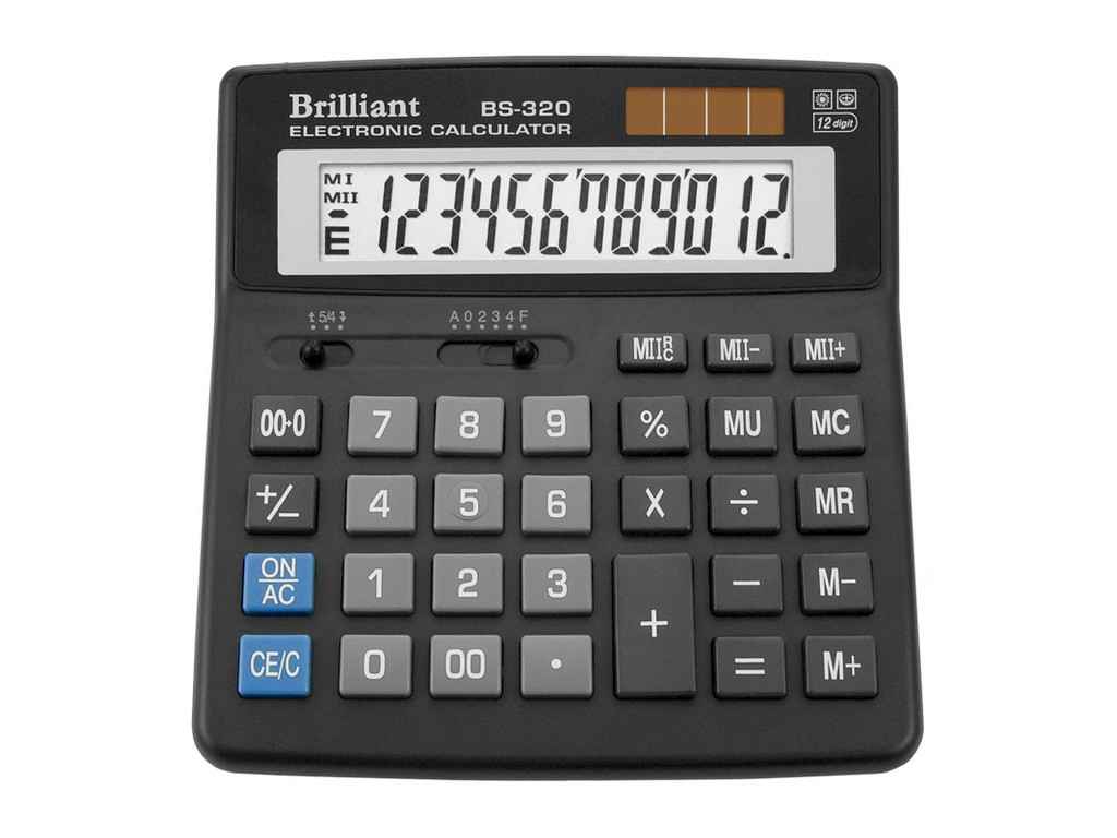 Калькулятор BS-320 12р., 2-пит ТМ BRILLIANT Калькулятор BS-320 12р., 2-пит ТМ BRILLIANT