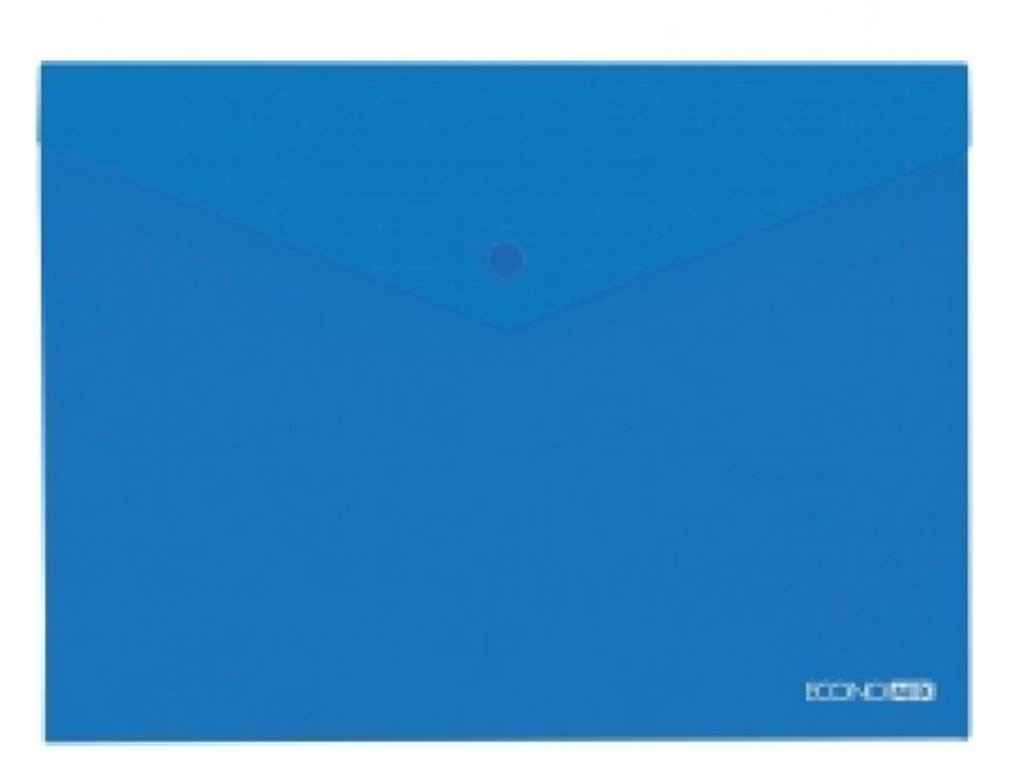 Папка-конверт А4 прозора,кнопка,180мкм, фактура глянець,синя ТМECONOMIX Папка-конверт А4 прозора,кнопка,180мкм, фактура глянець,синя ТМECONOMIX
