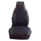 Чохли "PILOT" Lanos шкір.зам + тканина Алькантара Ромби червона нитка. Изображение №4 Чохли "PILOT" Lanos шкір.зам + тканина Алькантара Ромби червона нитка. Изображение №4