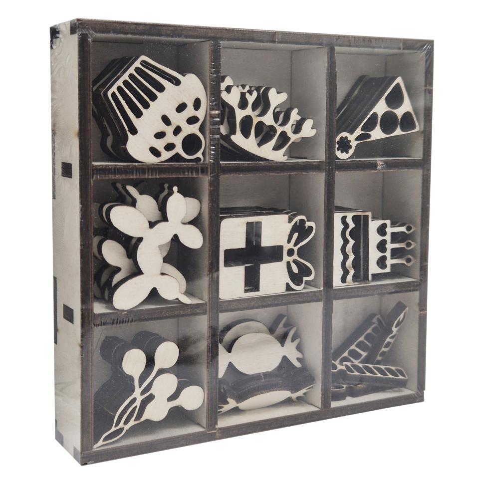 Набор фигурок для творчества "День рождения" NF-DR деревянные, 45 шт Набор фигурок для творчества "День рождения" NF-DR деревянные, 45 шт