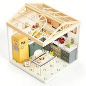 Конструктор-румбокс Кухня Mini House 8005-MH серії "Інтер'єр", зі світлом. Зображення №4