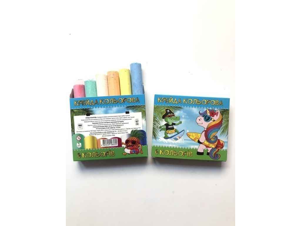 Крейда кольорова 6шт КРУГЛА ТМ ТЕТРАДА Крейда кольорова 6шт КРУГЛА ТМ ТЕТРАДА