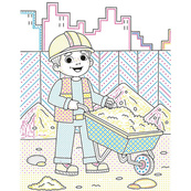 Детская водная раскраска "Кисточка и вода: Бригада строительная" 2048002, 16 страниц. Изображение №3
