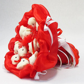 Букет з м'яких іграшок 11 ведмедиків 5281IT червоний. Зображення №3 Букет з м'яких іграшок 11 ведмедиків 5281IT червоний. Зображення №3