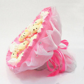 Букет з м'яких іграшок 9 ведмедиків 5337IT рожевий. Зображення №4 Букет з м'яких іграшок 9 ведмедиків 5337IT рожевий. Зображення №4