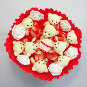 Букет з м'яких іграшок 9 ведмедиків 5338IT червоний. Зображення №3 Букет з м'яких іграшок 9 ведмедиків 5338IT червоний. Зображення №3