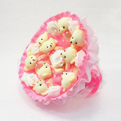 Букет з м'яких іграшок 9 ведмедиків 5337IT рожевий. Зображення №5 Букет з м'яких іграшок 9 ведмедиків 5337IT рожевий. Зображення №5