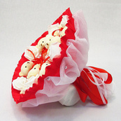 Букет з м'яких іграшок 9 ведмедиків 5338IT червоний. Зображення №4 Букет з м'яких іграшок 9 ведмедиків 5338IT червоний. Зображення №4