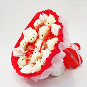 Букет з м'яких іграшок 9 ведмедиків 5338IT червоний. Зображення №5 Букет з м'яких іграшок 9 ведмедиків 5338IT червоний. Зображення №5