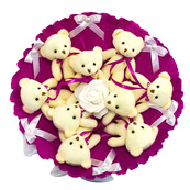 Букет з іграшок Ведмедики фуксія 5351IT з 9ю іграшками. Зображення №2 Букет з іграшок Ведмедики фуксія 5351IT з 9ю іграшками. Зображення №2