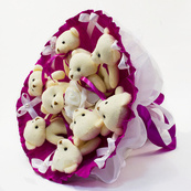 Букет з іграшок Ведмедики фуксія 5351IT з 9ю іграшками. Зображення №4 Букет з іграшок Ведмедики фуксія 5351IT з 9ю іграшками. Зображення №4