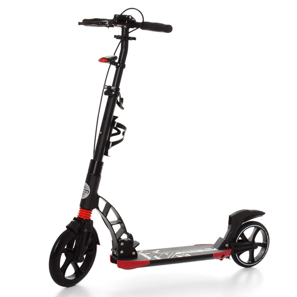 Двухколесный самокат SR 2-014 с ручным тормозом Черный Двухколесный самокат SR 2-014 с ручным тормозом Черный