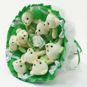 Букет з іграшок Ведмедики смарагдовий 5352IT з 9ю іграшками. Зображення №4 Букет з іграшок Ведмедики смарагдовий 5352IT з 9ю іграшками. Зображення №4