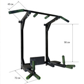 Тренажер турник с подъемными брусьями Iron Pro 4 в 1 NE-TR-5B, с мягкими ручками, черный. Изображение №5