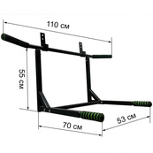 Турнік-бруси настінний "Iron" NE-TR-2B 2 в 1 з м'якими ручками чорний. Зображення №6