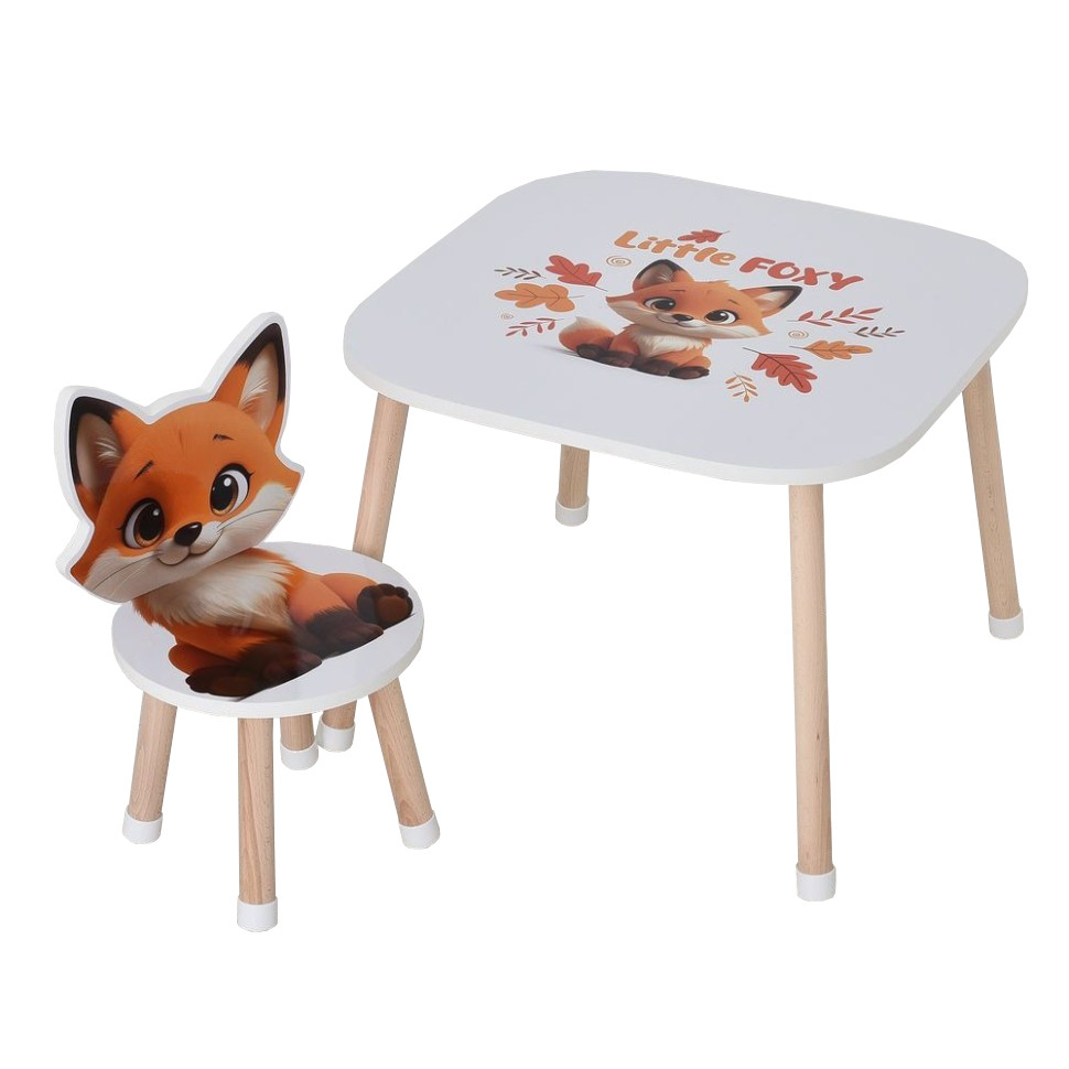 Дерев'яний дитячий столик M 502-4 зі стільчиком Дерев'яний дитячий столик M 502-4 зі стільчиком