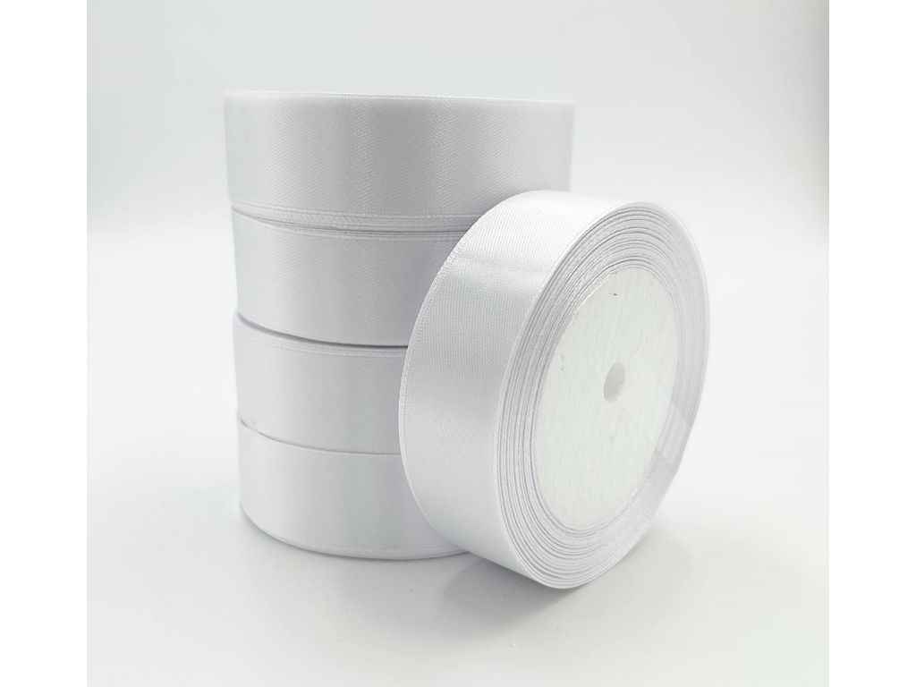 Стрічка атласна 2,5см * 23м білий арт.АБ-713 ТМ КИТАЙ Стрічка атласна 2,5см * 23м білий арт.АБ-713 ТМ КИТАЙ