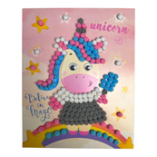 Набор для творчества мозаика из помпонов "Единорог" НТ-35-07. Изображение №2