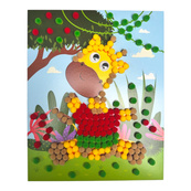 Набор для творчества мозаика из помпонов "Жирафик" НТ-35-09. Изображение №2