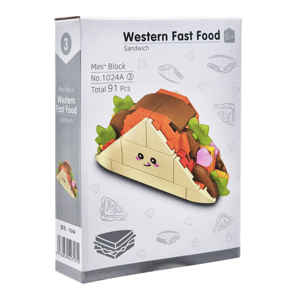 Конструктор детский "Western fast food: Sandwich" 1024A-3, пластик, 91 деталь Конструктор детский "Western fast food: Sandwich" 1024A-3, пластик, 91 деталь