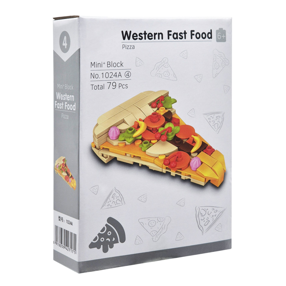 Конструктор детский "Western fast food: Pizza" 1024A-4, пластик, 79 деталей Конструктор детский "Western fast food: Pizza" 1024A-4, пластик, 79 деталей