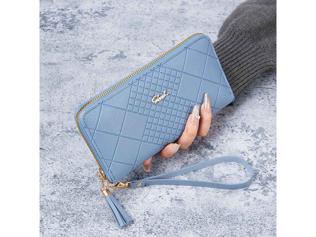 Гаманець жіночий 20*10*2,5см блакитний екошкіра 694-3 ТМ КИТАЙ Гаманець жіночий 20*10*2,5см блакитний екошкіра 694-3 ТМ КИТАЙ