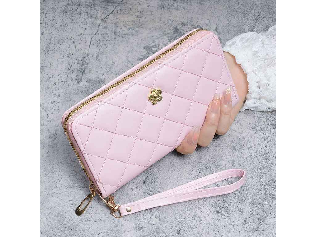 Гаманець жіночий 20*11*2,5см рожевий екошкіра 808-2 ТМ КИТАЙ Гаманець жіночий 20*11*2,5см рожевий екошкіра 808-2 ТМ КИТАЙ