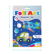 Магнитный набор для творчества с фольгой "Транспорт" 200308, 4 магнита. Изображение №2