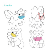 Магнитный набор для творчества с фольгой "Единороги" 200297, 4 магнита. Изображение №5