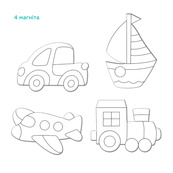 Магнитный набор для творчества с фольгой "Транспорт" 200308, 4 магнита. Изображение №5