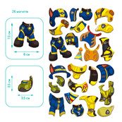 Магнитная игра-одевалка "Гонщик и Крепыш" 200698, 2 фигурки, 26 магнитов. Изображение №2