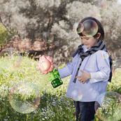 Мильні бульбашки Flower Bubble Machine BJC-5A(Bunny-Pink) зі світлом. Зображення №5