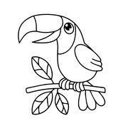 Роспись по холсту пальчиковыми красками "Птичка тукан" 15625-AC 25х25 см. Изображение №2