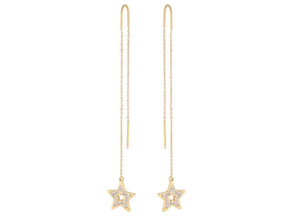 Сережки протяжки 9см TTM Stainless Steel 14К Зірки з кристалами арт.317599 ТМ XUPING Сережки протяжки 9см TTM Stainless Steel 14К Зірки з кристалами арт.317599 ТМ XUPING