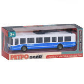 Игрушечный инерционный троллейбус 6336(Blue) резиновые колеса, 17 см. Изображение №2