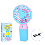 Портативный ручной вентилятор MK 5609(Blue) с подставкой, 15,5 см, USB. Изображение №2