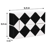 Головоломка Змейка Рубика IGR67(Black) маленькая 3,5x5,5 см, двухцветная. Изображение №2