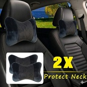 Подушка на підголівник алькантара Чорна/вставка посередені Ромб Чорний (2шт/к-кт). Зображення №2