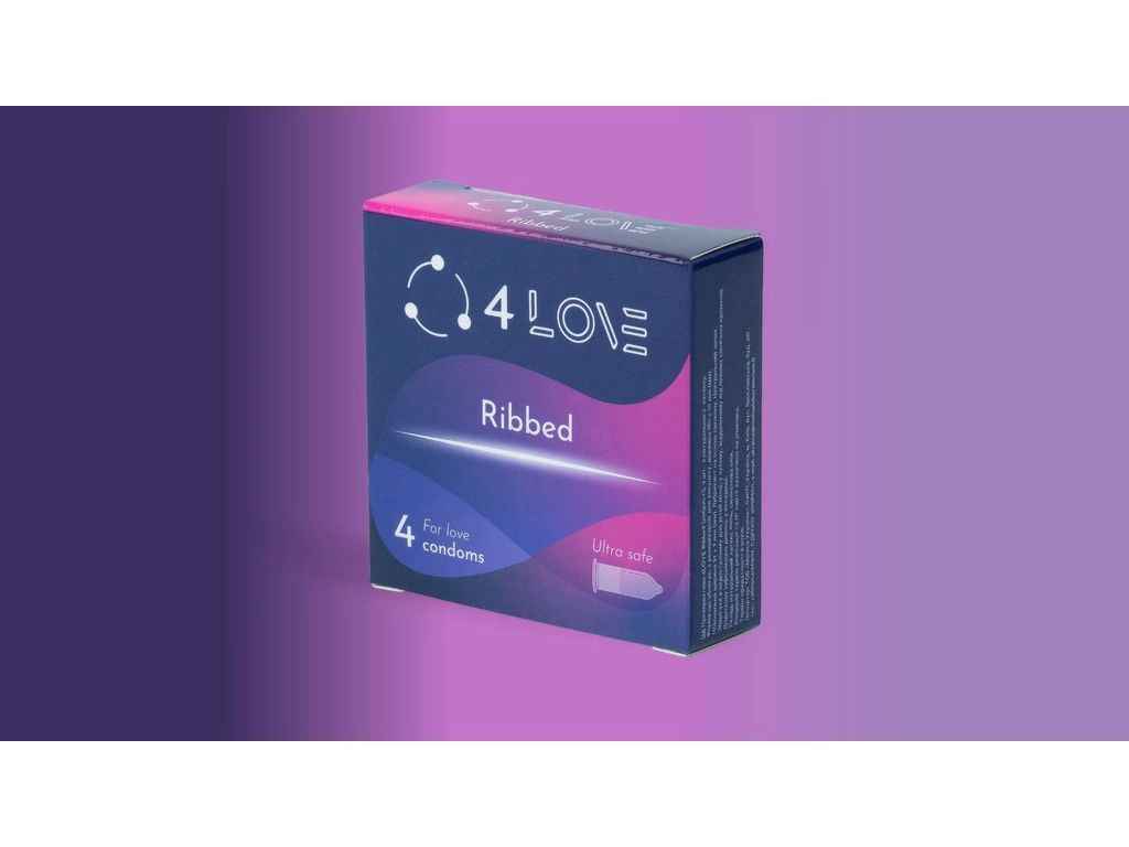 Презервативи 4шт Ribbed ребристі ТМ 4LOVE Презервативи 4шт Ribbed ребристі ТМ 4LOVE