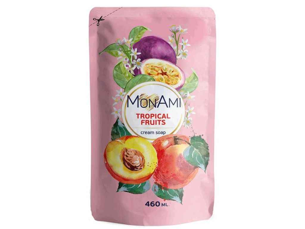Мило рідке 460мл дой-пак Tropical fruits ТМ MONAMI Мило рідке 460мл дой-пак Tropical fruits ТМ MONAMI