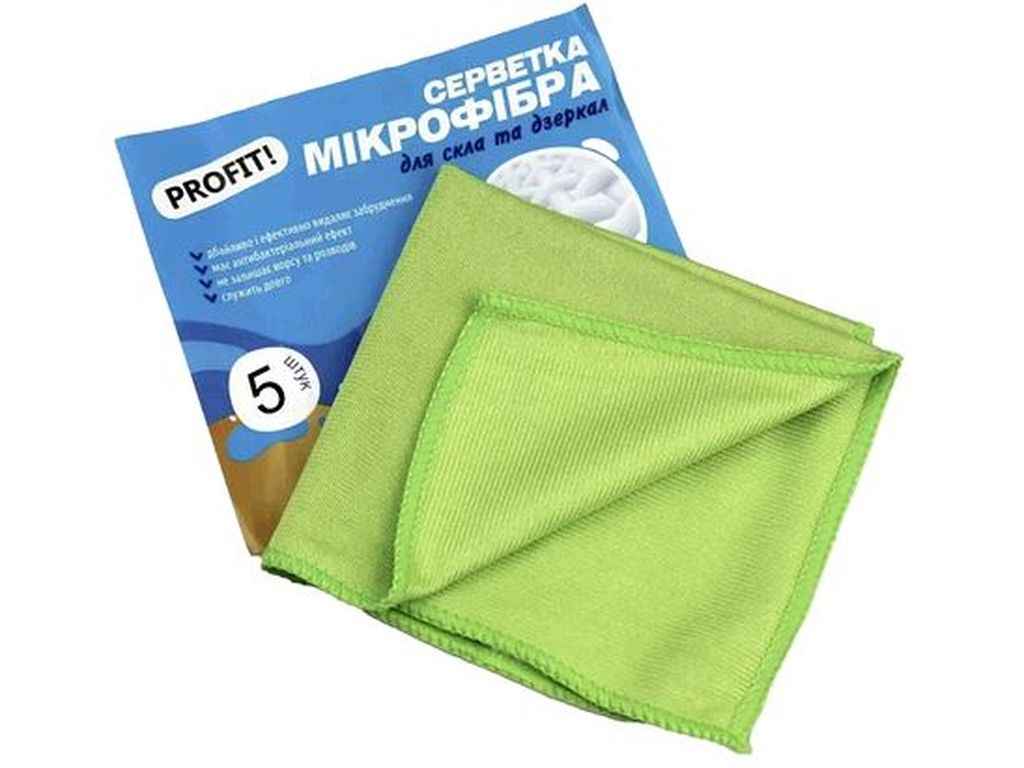 Серветка для скла 1шт 35*35см мікрофібра ТМPROFIT PRO Серветка для скла 1шт 35*35см мікрофібра ТМPROFIT PRO