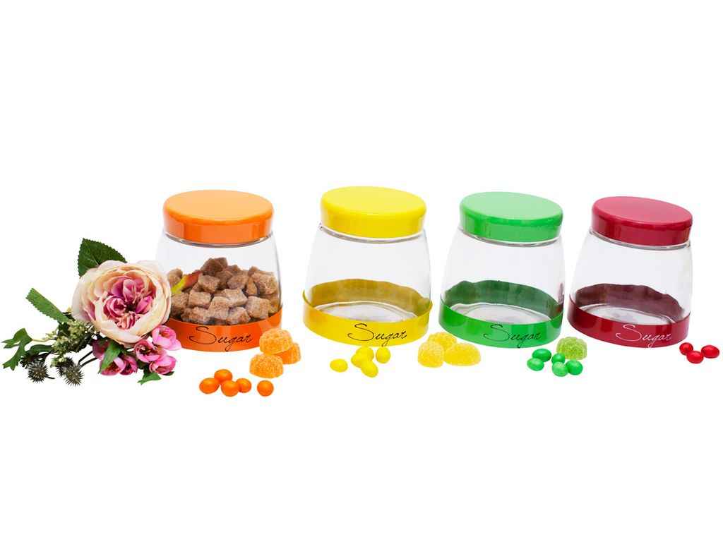 Банка 1л з кришкою в асортименті SUGAR 4 дизайни 279-111 ТМ BONADI Банка 1л з кришкою в асортименті SUGAR 4 дизайни 279-111 ТМ BONADI