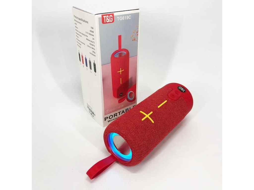 Портативна колонка Bluetooth TG619C з RGB підсвічуванням, speakerphone, радіо, red ТМTG Портативна колонка Bluetooth TG619C з RGB підсвічуванням, speakerphone, радіо, red ТМTG