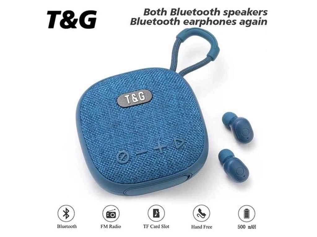 Портативна колонка Bluetooth з навушниками TG813, з функцією speakerphone, радіо, blue ТМTG Портативна колонка Bluetooth з навушниками TG813, з функцією speakerphone, радіо, blue ТМTG