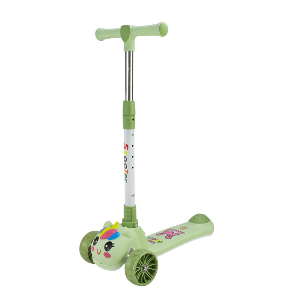 Дитячий самокат триколісний SC2619(Green) колеса PU, з музикою та світлом Дитячий самокат триколісний SC2619(Green) колеса PU, з музикою та світлом