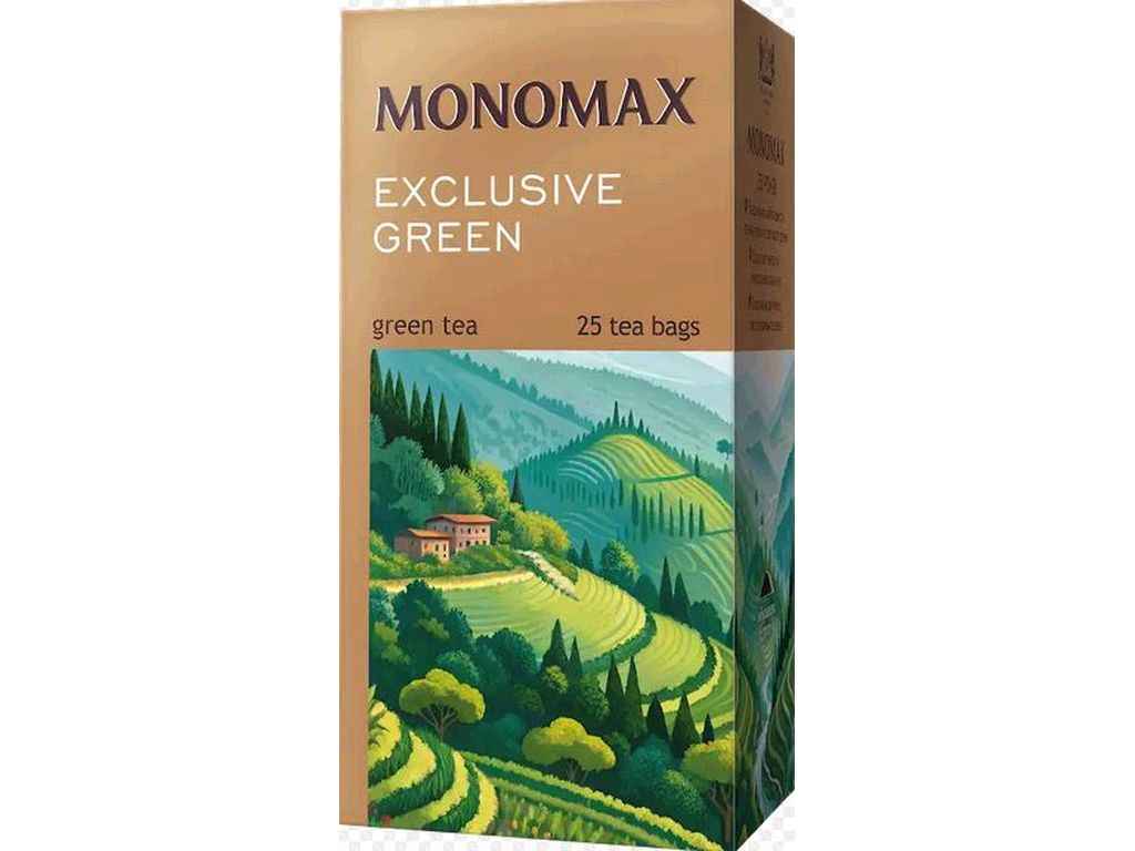 Чай пакетований зелений китайський в індив. конвертах EXCLUSIVE GREEN TEA 25 пакетиків ТММОНОМАХ Чай пакетований зелений китайський в індив. конвертах EXCLUSIVE GREEN TEA 25 пакетиків ТММОНОМАХ
